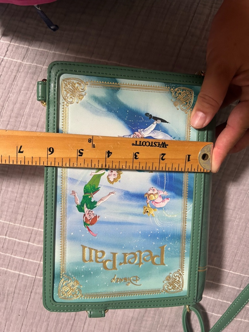 Loungefly Green and Blue Peter Pan Book-Style Crossbody Bag - Picture 8 of 13